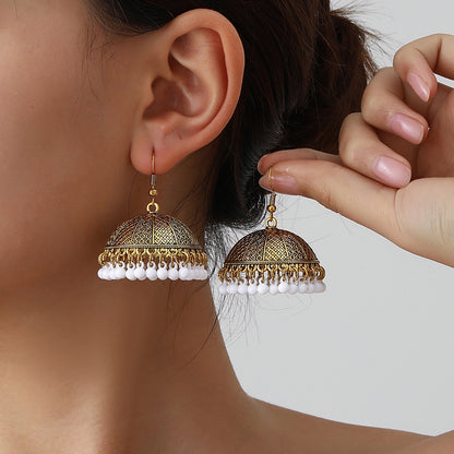 Tassel bell earrings
