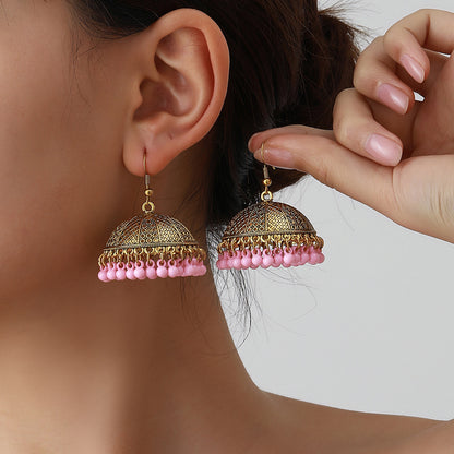 Tassel bell earrings