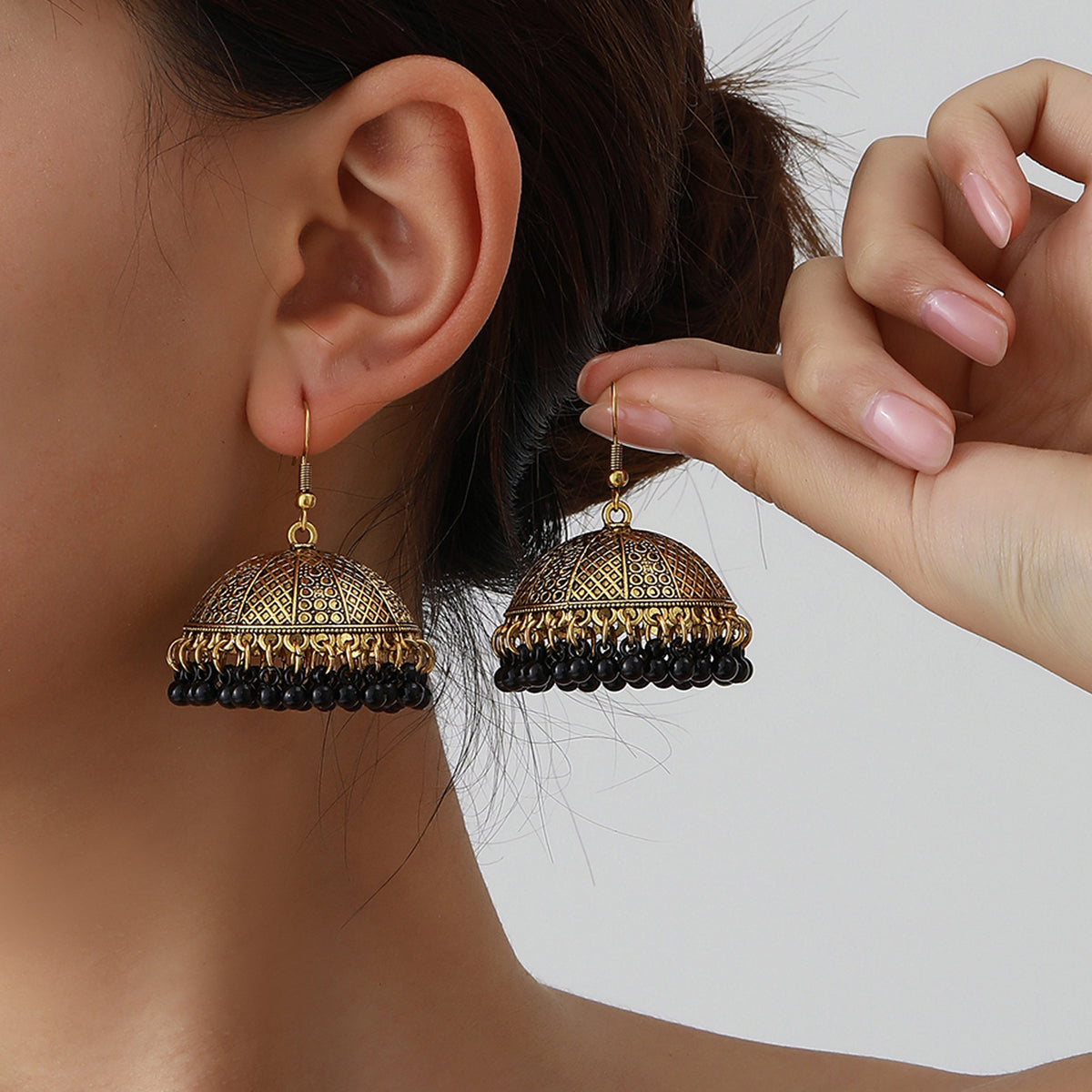 Tassel bell earrings