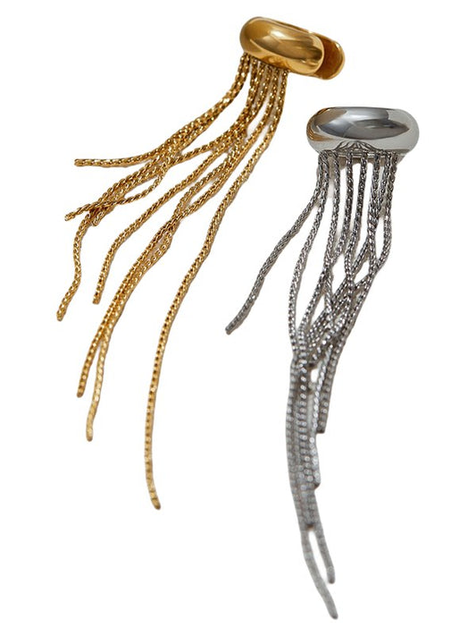 Tassel ear clips for non-pierced ears