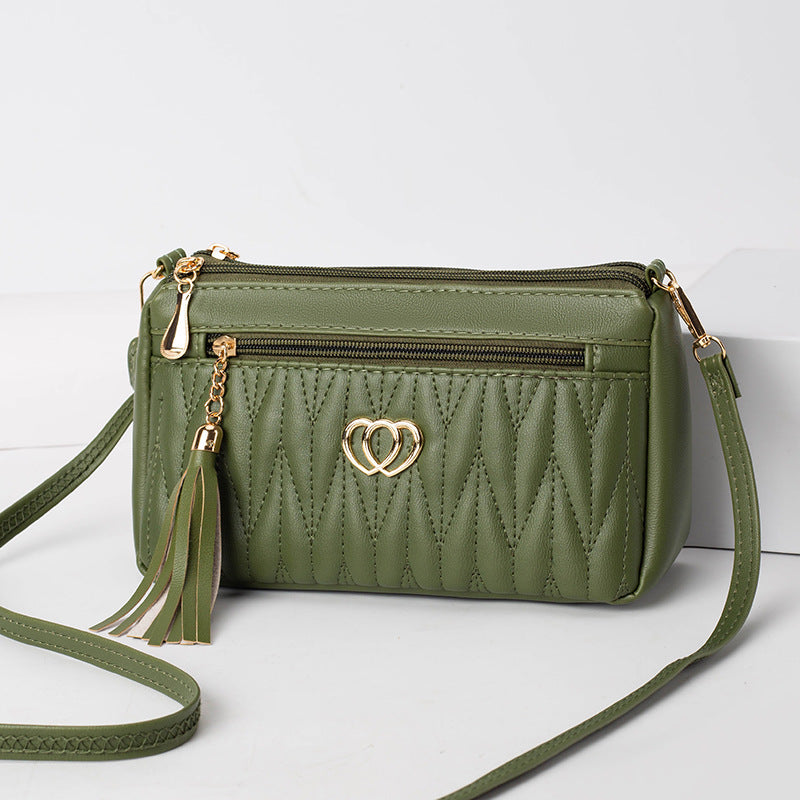 Tassel soft leather crossbody bag