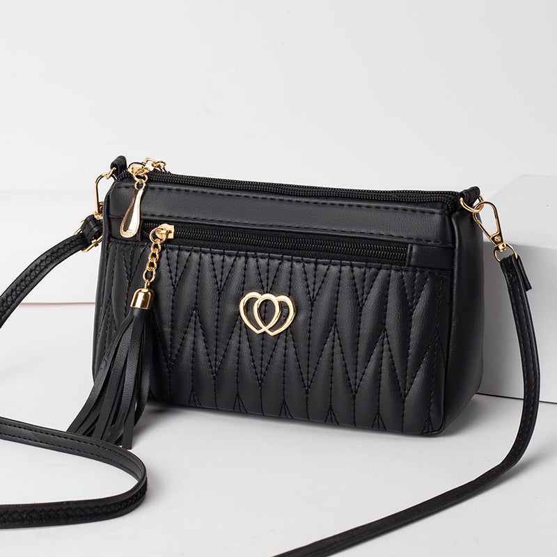 Tassel soft leather crossbody bag