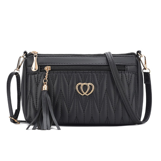 Tassel soft leather crossbody bag