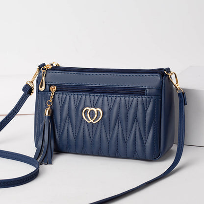 Tassel soft leather crossbody bag