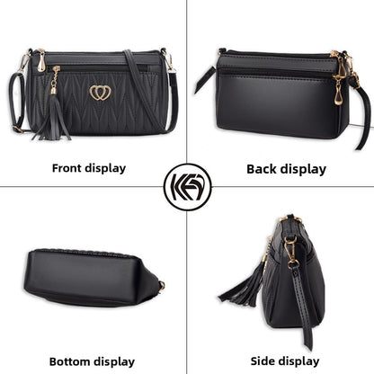 Tassel soft leather messenger bag