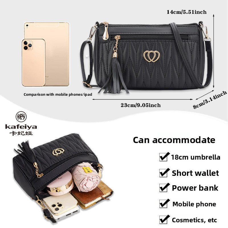 Tassel soft leather messenger bag