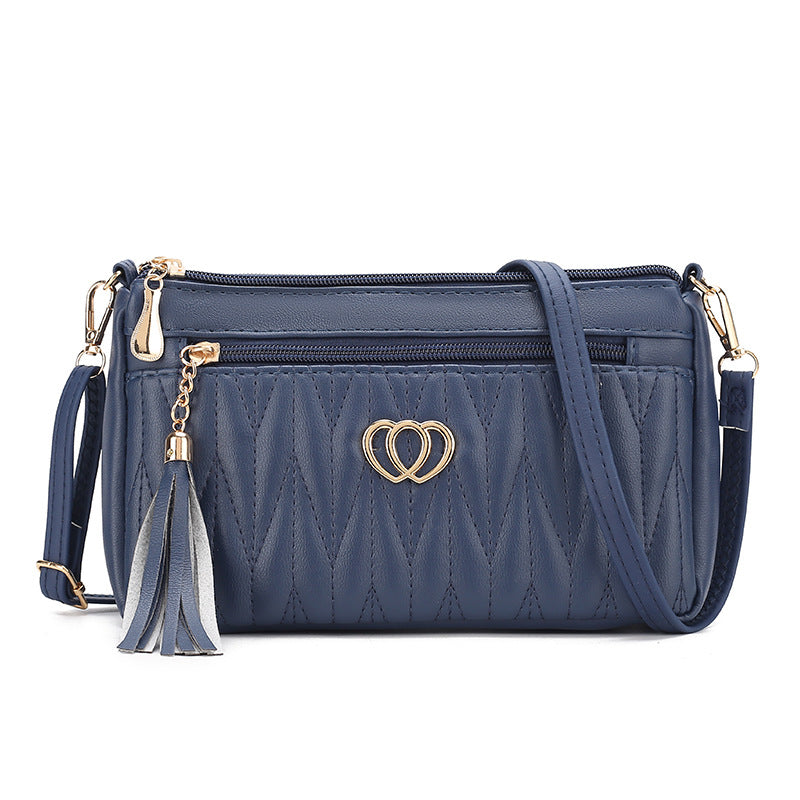 Tassel soft leather messenger bag