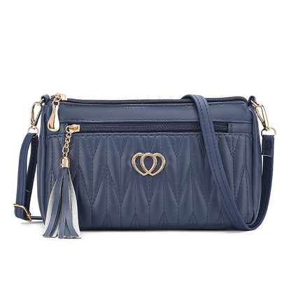 Tassel soft leather messenger bag