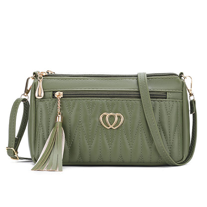 Tassel soft leather messenger bag