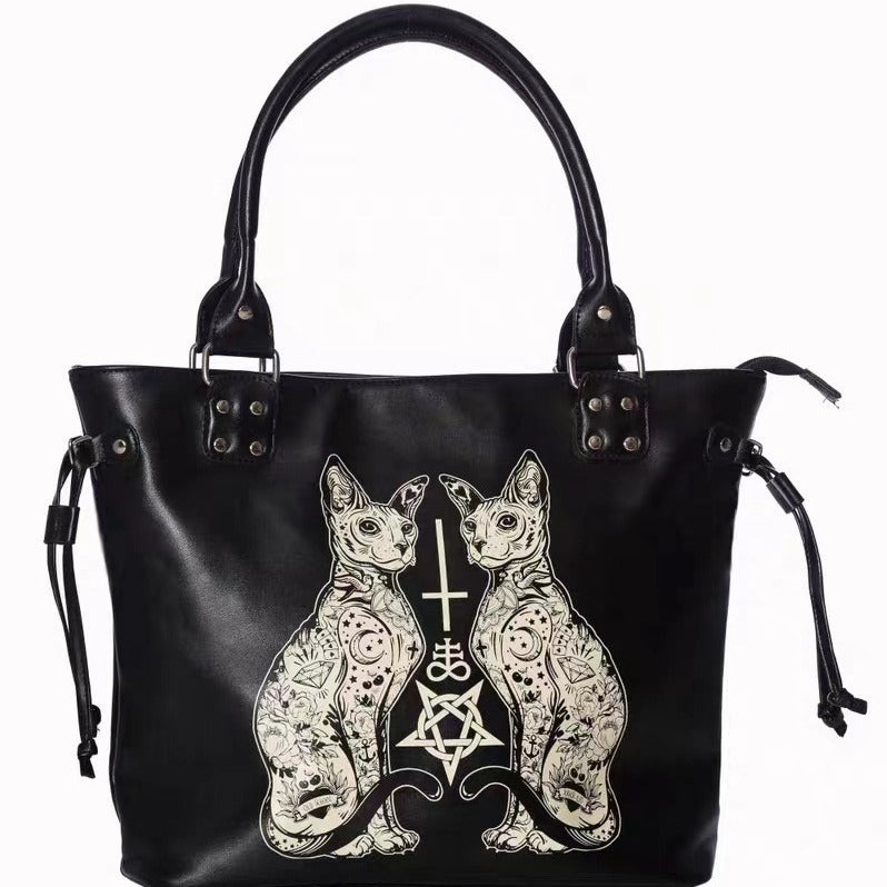 Tattoo Hairless Cat Pentagram Tote Bag
