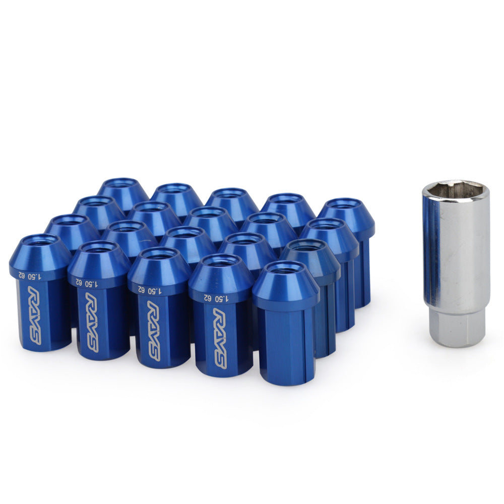 Tax-Included Car Modification Tire Nuts 7075 Aviation Aluminum Alloy Lightweight Anti-Theft Nuts 19 Pairs 42mm Long
