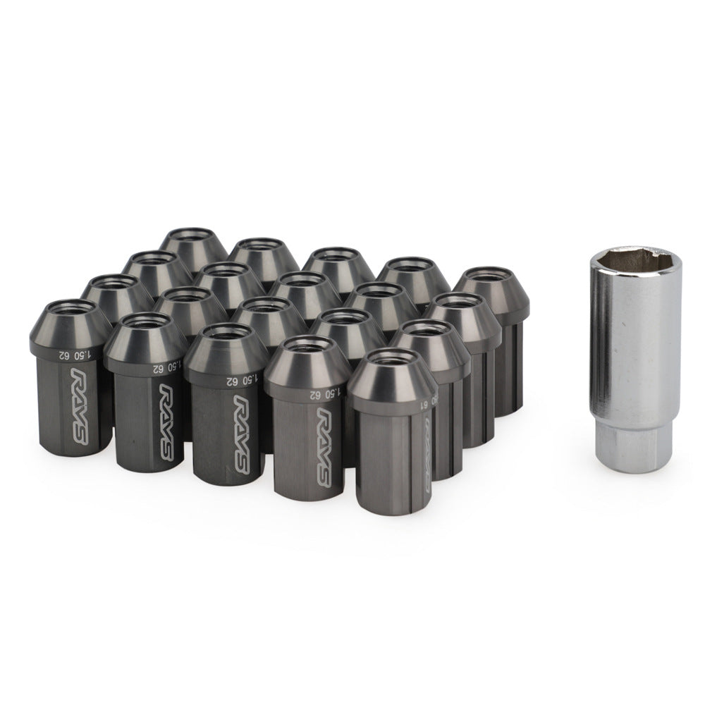 Tax-Included Car Modification Tire Nuts 7075 Aviation Aluminum Alloy Lightweight Anti-Theft Nuts 19 Pairs 42mm Long