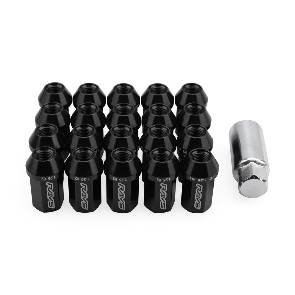 Tax-Included Car Modification Tire Nuts 7075 Aviation Aluminum Alloy Lightweight Anti-Theft Nuts 19 Pairs 42mm Long