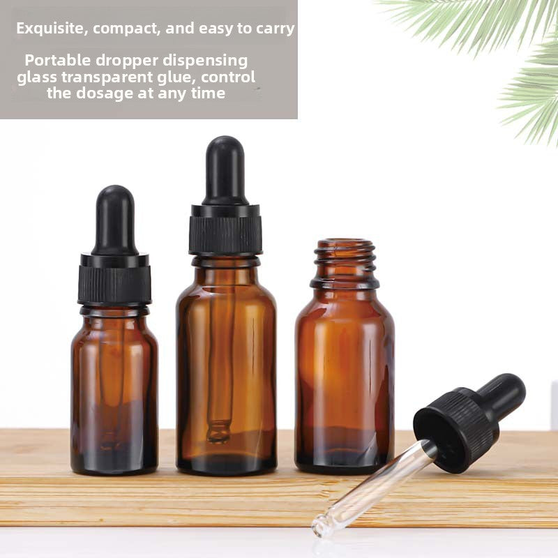 Tea-colored essential oil bottle