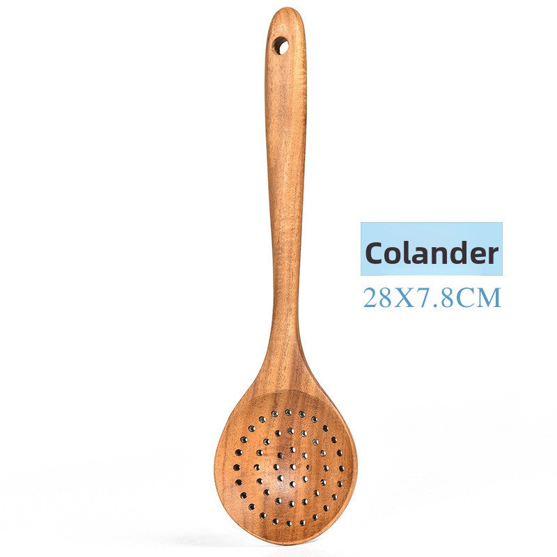 Teak Wood Seven-Piece Kitchen Utensil Set