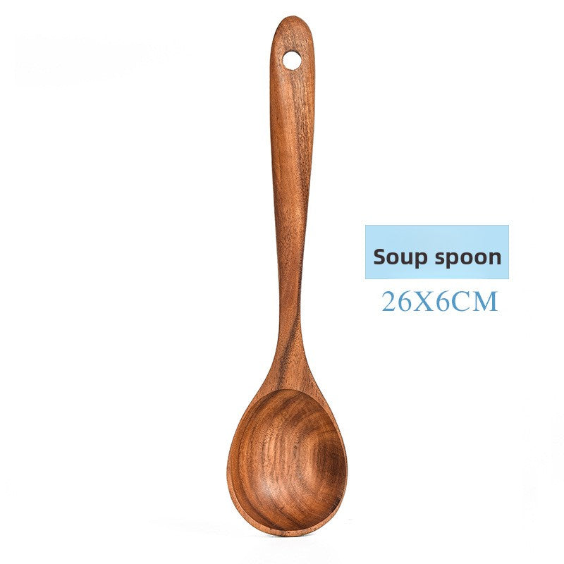 Teak Wood Seven-Piece Kitchen Utensil Set