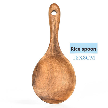 Teak Wood Seven-Piece Kitchen Utensil Set