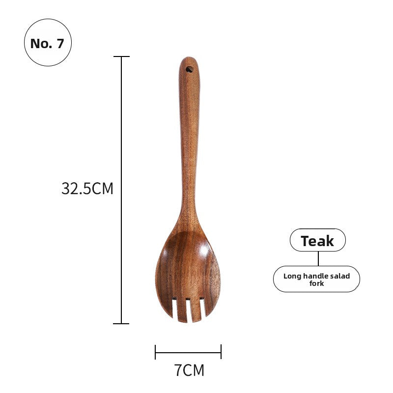 Teak Wooden Spoon Long Handle Japanese Style Kitchen Utensil