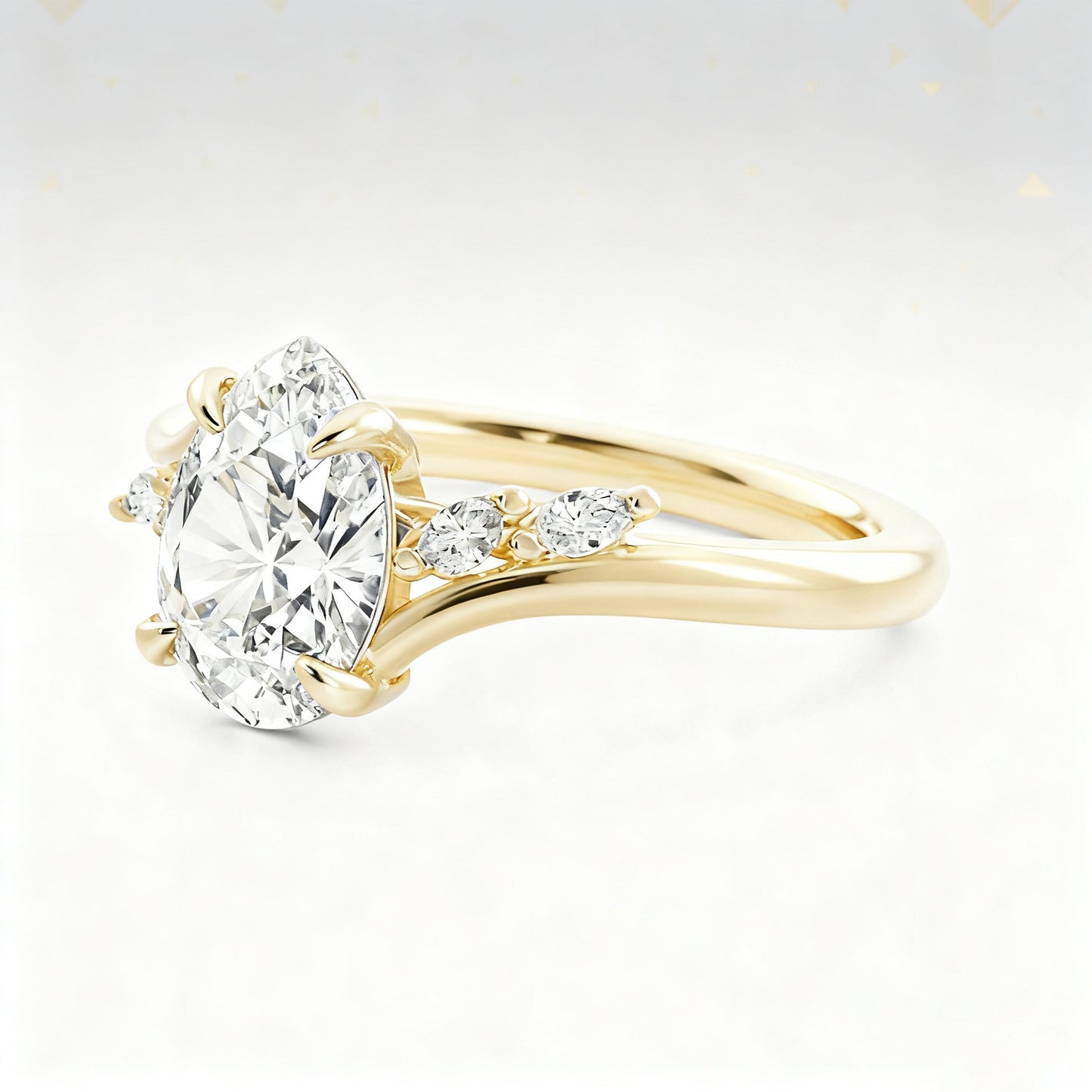 Teardrop Design Gold Plated Zircon Ring