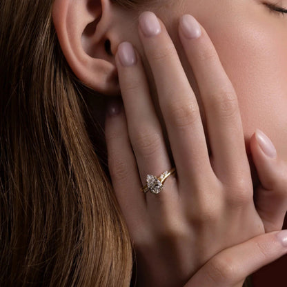 Teardrop Design Gold Plated Zircon Ring