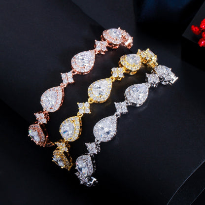 Teardrop Geometric Zircon Bracelet