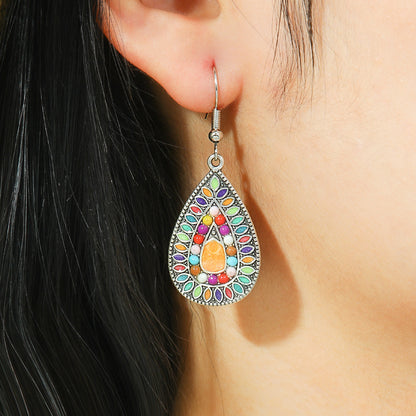 Teardrop-shaped trendy drop earrings