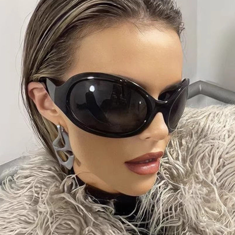 technology oversized frame sunglasses