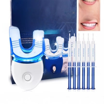 Teeth-whitening serum with a teeth-lighting lamp