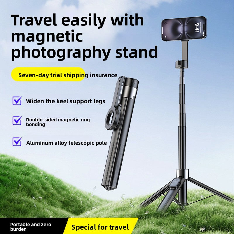 Telescopic Bluetooth Selfie Stick with Magnetic Mount