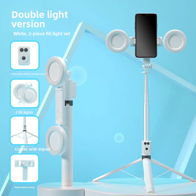 Telescopic Bluetooth Selfie Stick with Tripod and Fill Light