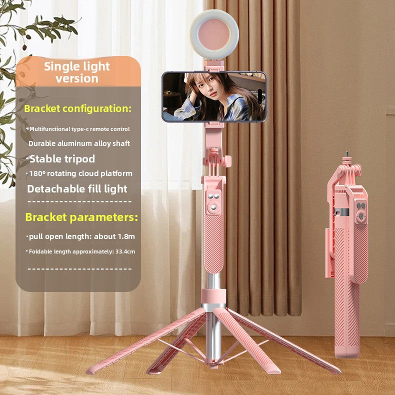 Telescopic Bluetooth Selfie Stick with Tripod and Fill Light