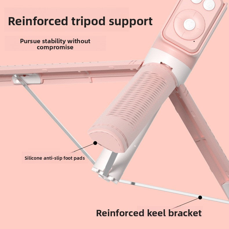 Telescopic Bluetooth Selfie Stick with Tripod and Fill Light