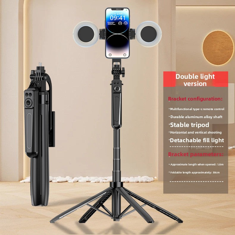 Telescopic Bluetooth Selfie Stick with Tripod and Fill Light