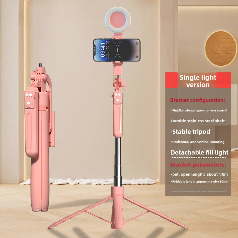 Telescopic Bluetooth Selfie Stick with Tripod and Fill Light
