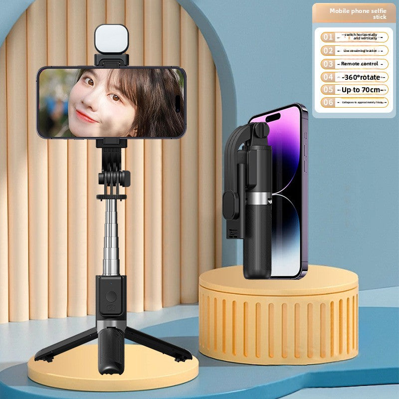 Telescopic Bluetooth Selfie Stick with Tripod and Fill Light