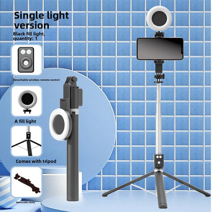 Telescopic Bluetooth Selfie Stick with Tripod and Fill Light