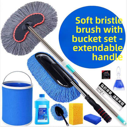 Telescopic car wash mop soft fur car mop car brush