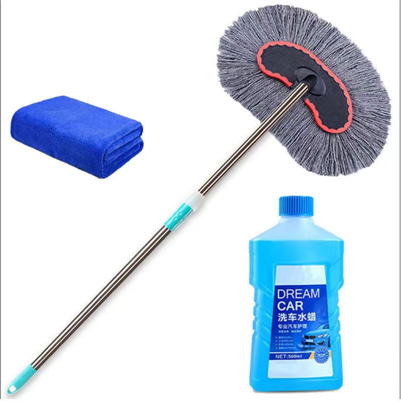 Telescopic car wash mop soft fur car mop car brush
