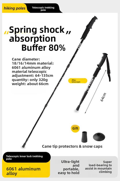 Telescopic Carbon Trekking Poles with Anti-Slip Grip