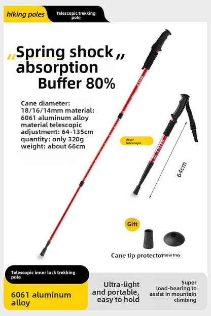 Telescopic Carbon Trekking Poles with Anti-Slip Grip