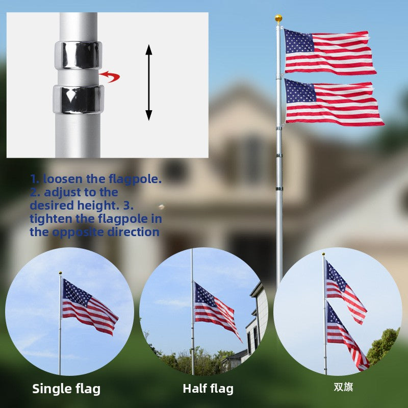 Telescopic Flagpole Aluminum Alloy Outdoor Display