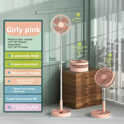 Telescopic Folding USB Table Fan with Adjustable Height