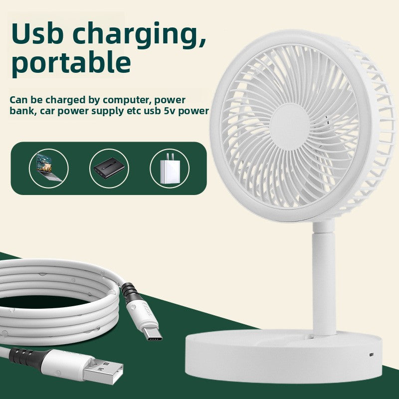 Telescopic Folding USB Table Fan with Adjustable Height