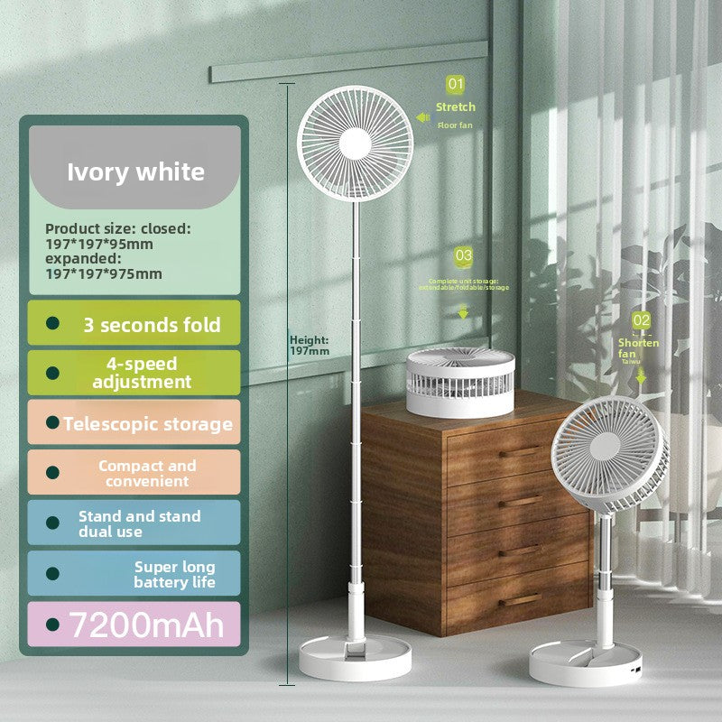 Telescopic Folding USB Table Fan with Adjustable Height