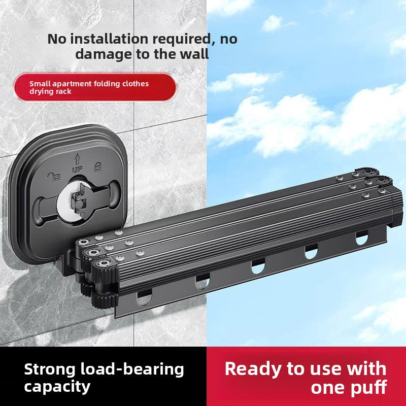 Telescopic Suction Cup Clothes Drying Rack