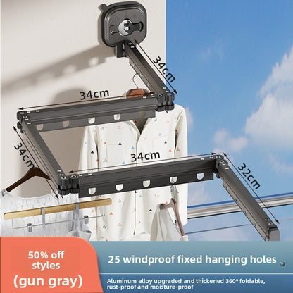 Telescopic Suction Cup Clothes Drying Rack