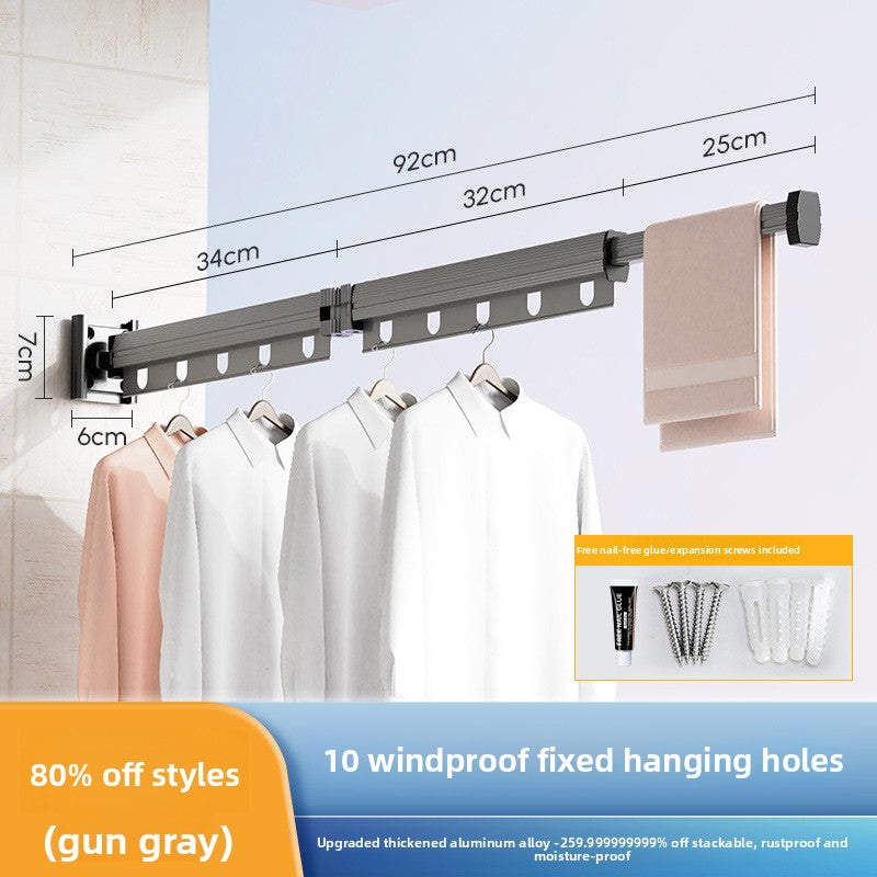 Telescopic Suction Cup Clothes Drying Rack