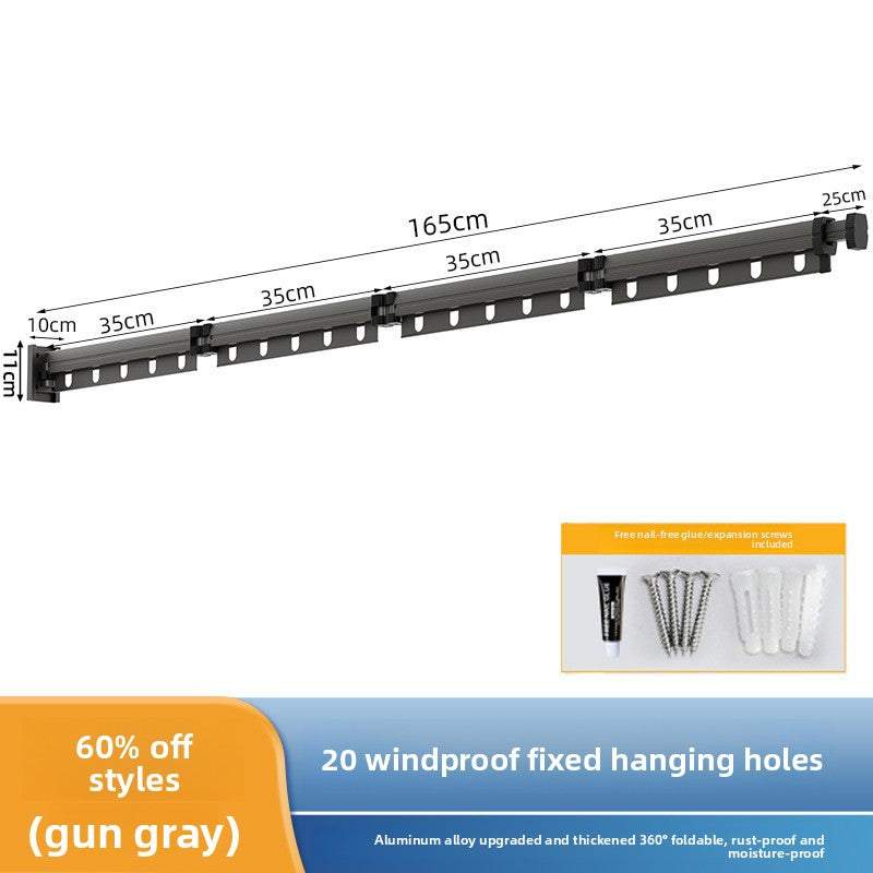 Telescopic Suction Cup Clothes Drying Rack