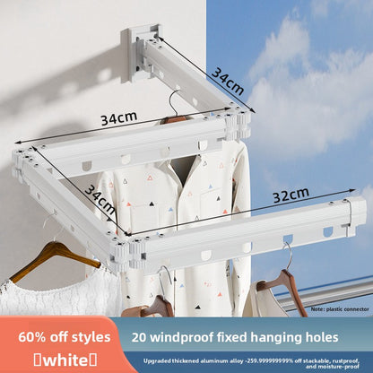 Telescopic Suction Cup Clothes Drying Rack