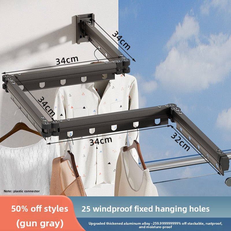 Telescopic Suction Cup Clothes Drying Rack